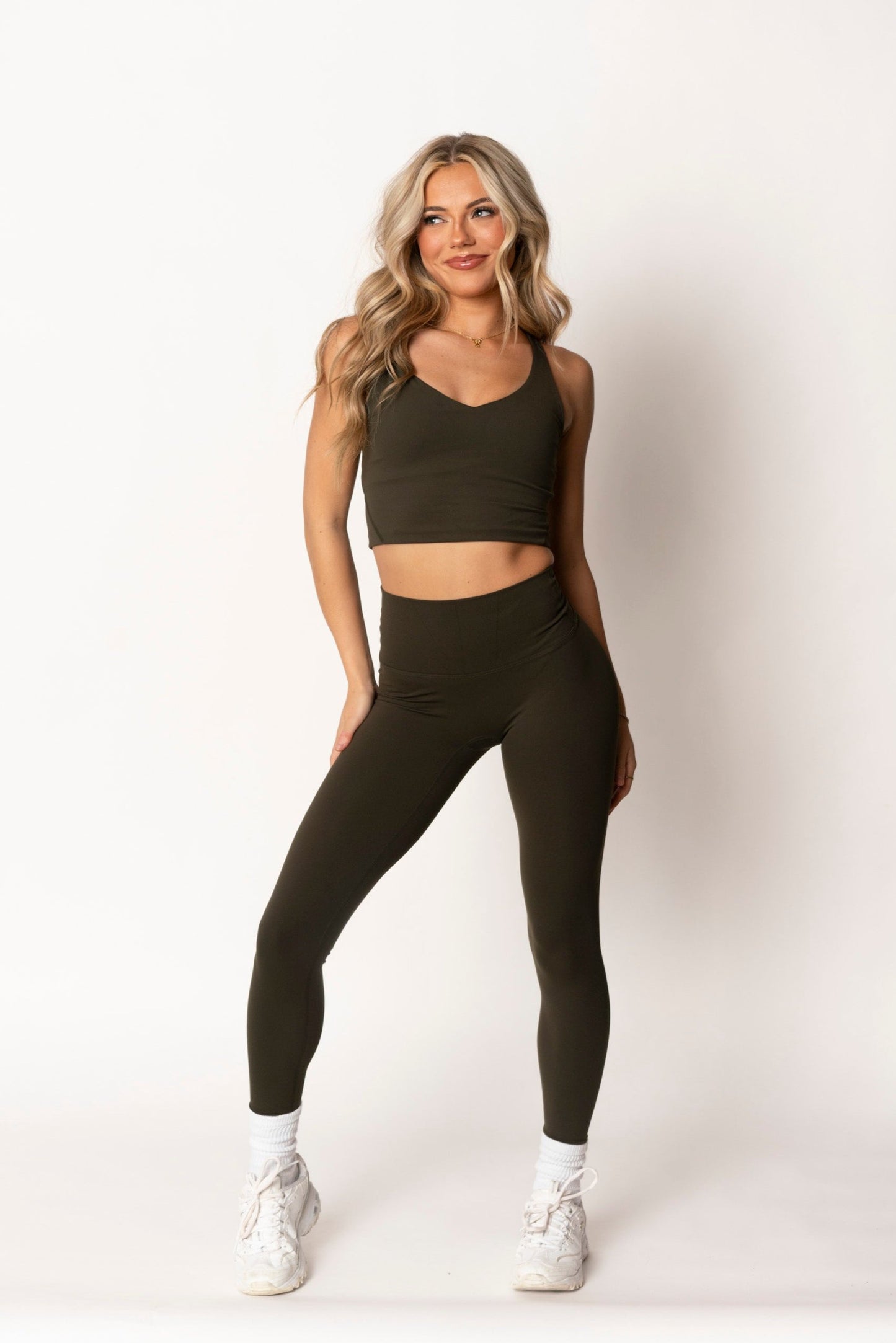 Performance Seamless Leggings - Military Green