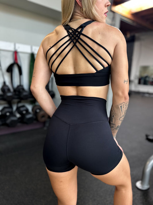 Strappy Sports Bra x Free Spirit - Black